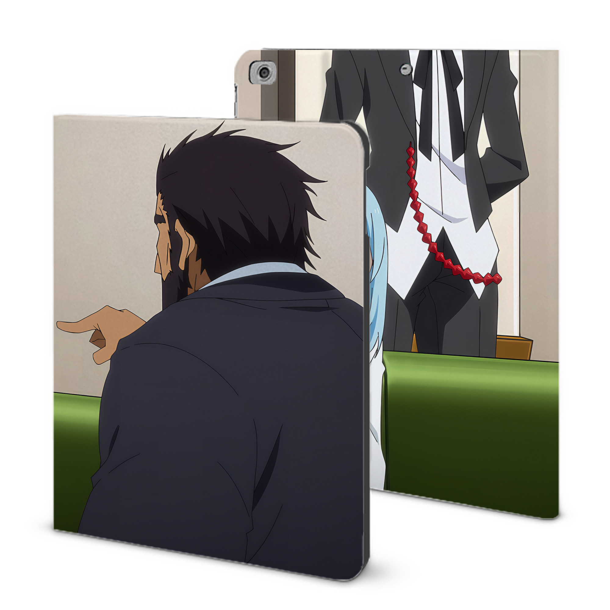 （画像用） 転スラ Regarding Reincarnated to Slime IPad ケース ブック型 PUレザー TPU 耐衝撃 軽量 薄型 ペン収納なし 全面保護 IPad 各モデル対応